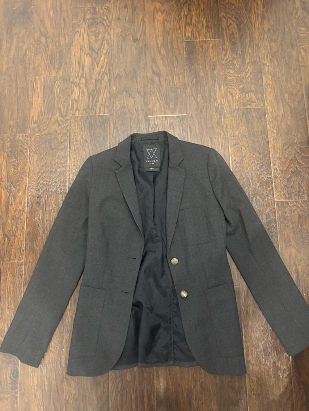 Talula Dark Gray Two-Button Blazer